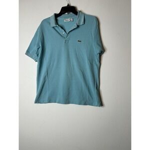Lacoste Polo Shirt Mens US L Short Sleeve Classic Fit Embroidered Logo Aqua